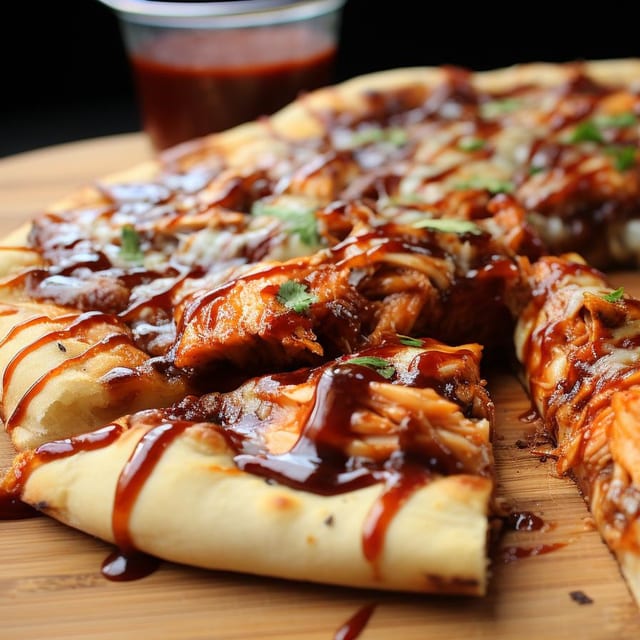 Buffalo chicken pizza slice.