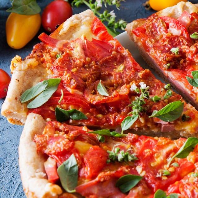 Regular pizza slice.