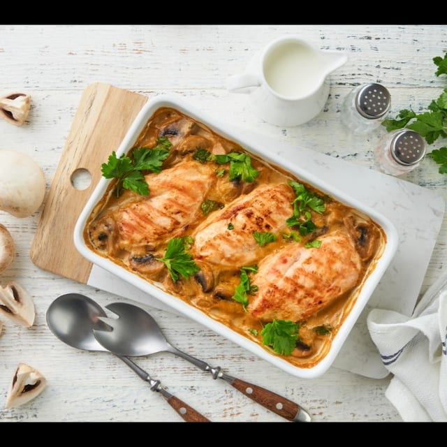 Chicken francese catering.