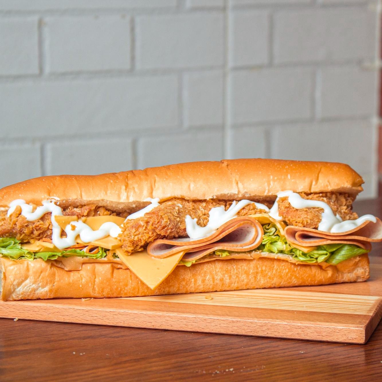 Chicken cutlet parm hero.