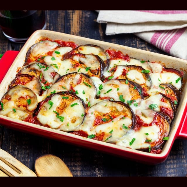 Eggplant parmigiana.