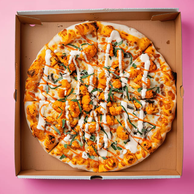 Chicken bacon ranch pizza slice.