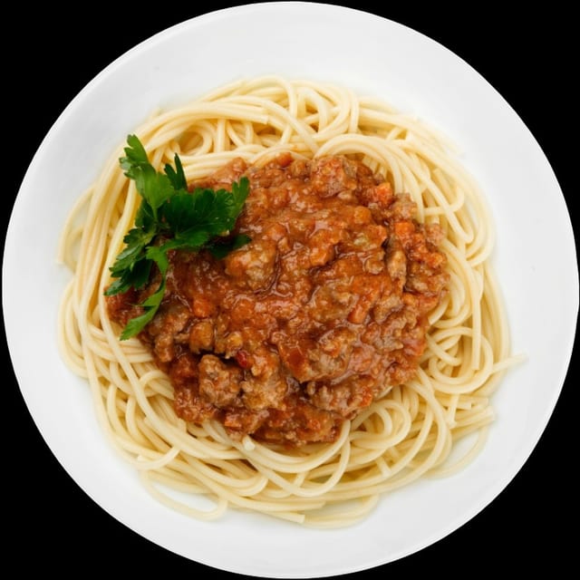 Spaghetti with meat sauce catering.
