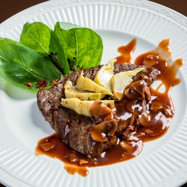 Veal marsala catering.